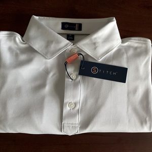 Stitch Golf, white golf shirt, pique style, brand new with tags